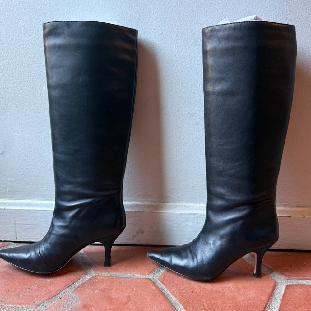 Loeffler Randall Whitney Tall Leather Boots (Size: 6, Color: Black)